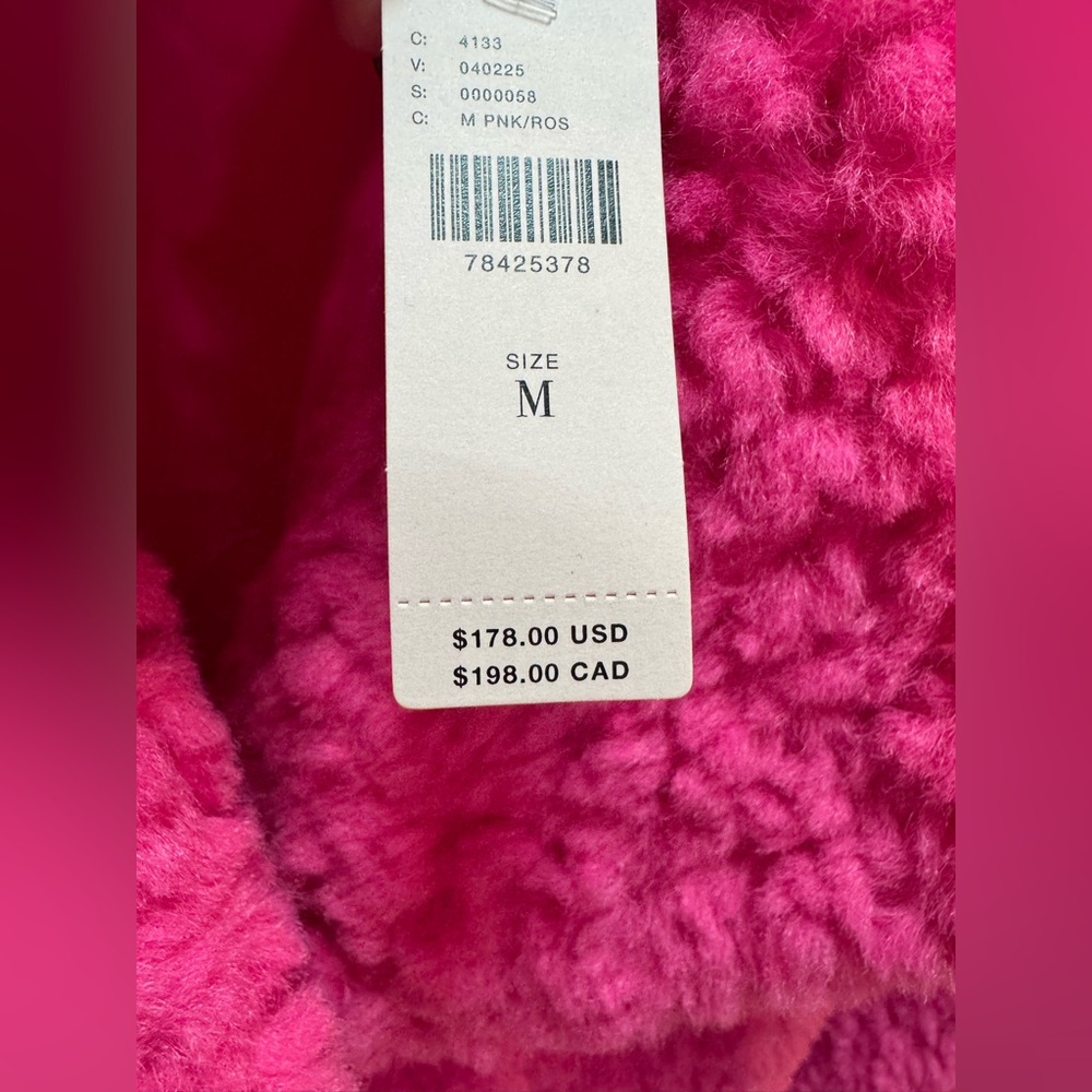 NWT size M Avec Les Filles Vibrant Pink faux furJacket - Picture 3 of 5